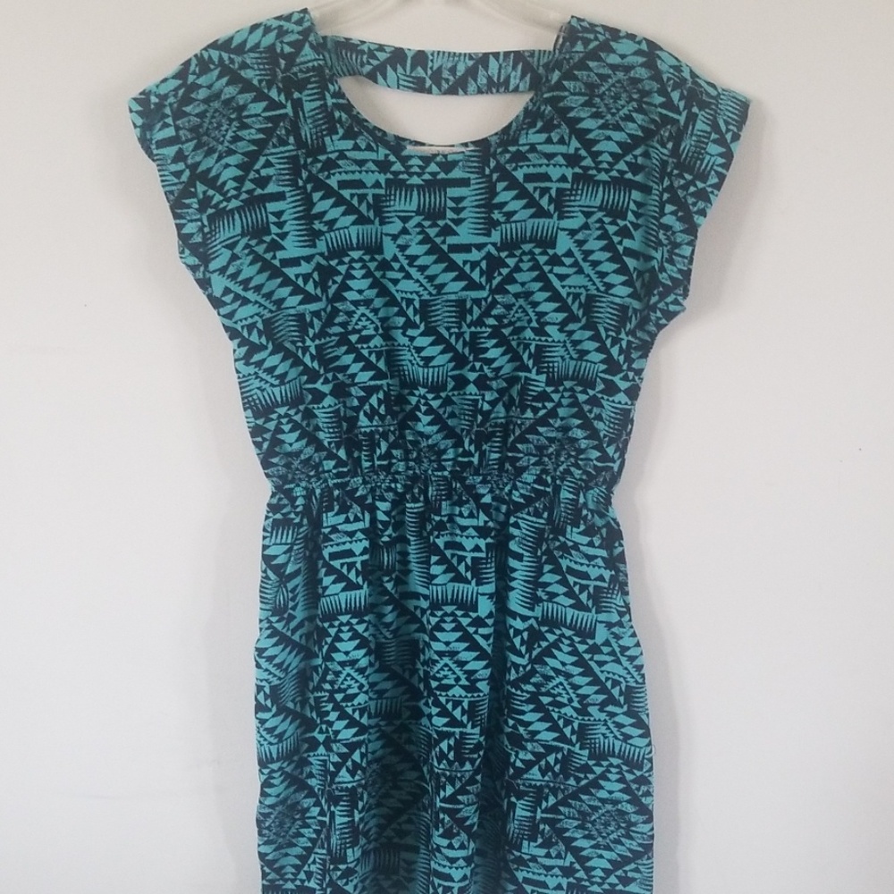 Turquoise Tribal Print Dress